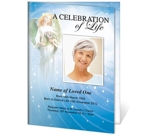 Angelic A4 Funeral Order of Service Template - The Funeral Program Site