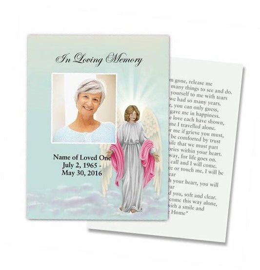 Angelina Small Memorial Card Template - The Funeral Program Site