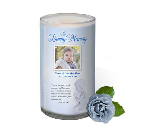 Angelo Personalized Glass Memorial Candle - The Funeral Program Site