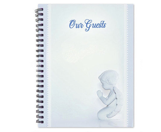 Angelo Spiral Wire Bind Memorial Funeral Guest Book - The Funeral Program Site