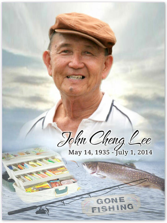 Angler Funeral Poster Memorial Portrait - The Funeral Program Site