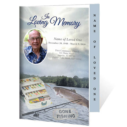 Angler 4-Sided Graduated Funeral Program Template.