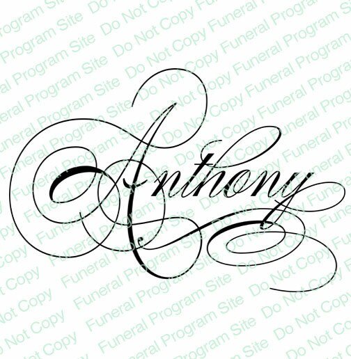 Anthony Name Word Art - The Funeral Program Site