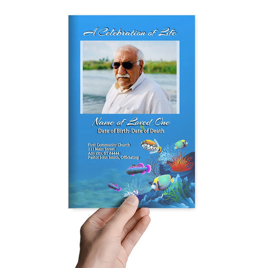 Aquarium Online Funeral Program Template - The Funeral Program Site