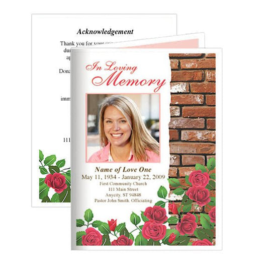 Austere Small Memorial Card Template - The Funeral Program Site