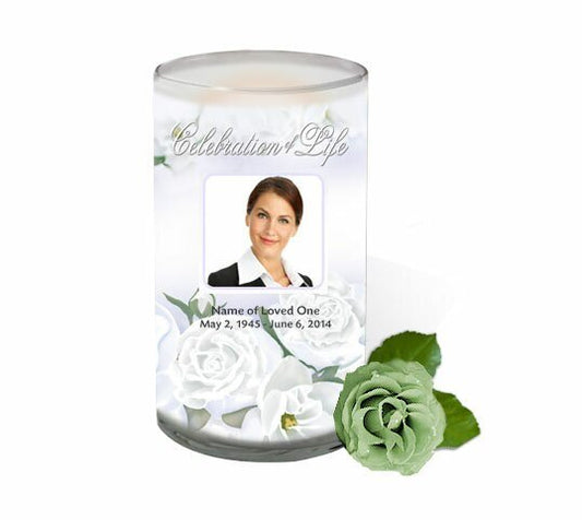 Awakening Personalized Glass Memorial Candle - The Funeral Program Site