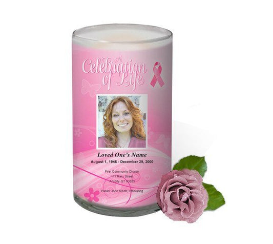 Awareness Personalized Glass Memorial Candle - The Funeral Program Site