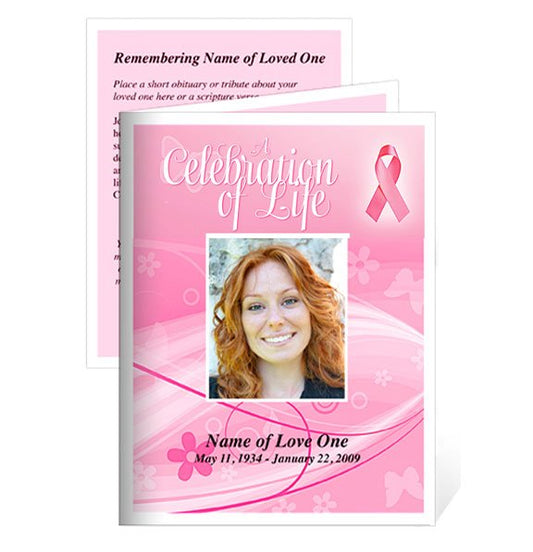 Awareness Small Memorial Card Template - The Funeral Program Site