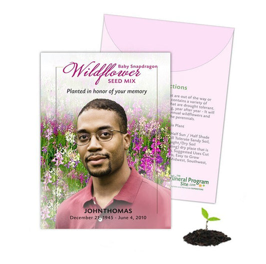 Baby Snapdragon Custom Wildflower Seed Packet (Pack of 10) - The Funeral Program Site