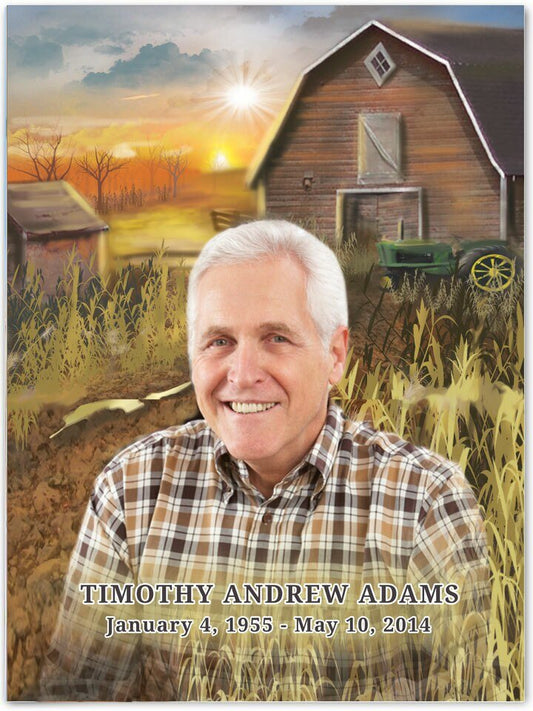 Barn Funeral Poster Memorial Portrait - The Funeral Program Site