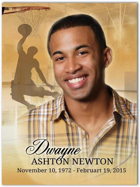 Basketball Funeral Poster Memorial Portrait - The Funeral Program Site