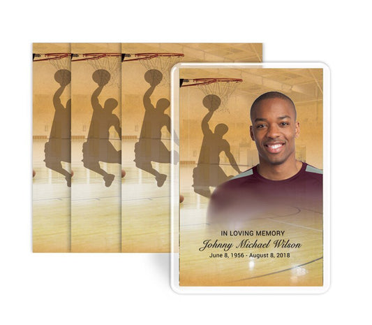 Basketball Funeral Prayer Card Design & Print (Pack of 50) - The Funeral Program Site