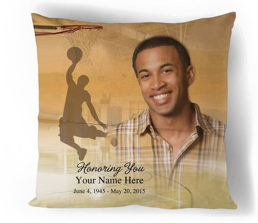 Basketball In Loving Memory Memorial Pillow - The Funeral Program Site