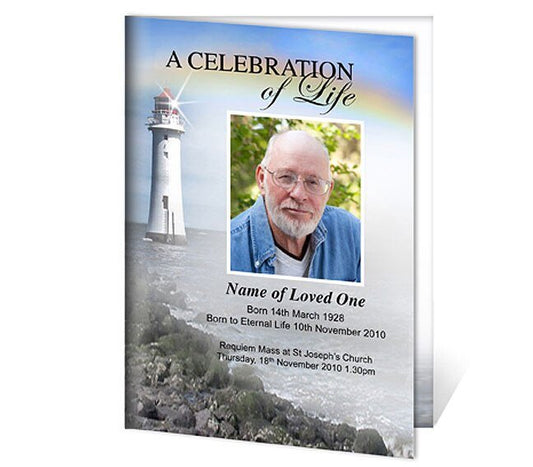 Beacon A4 Funeral Order of Service Template - The Funeral Program Site