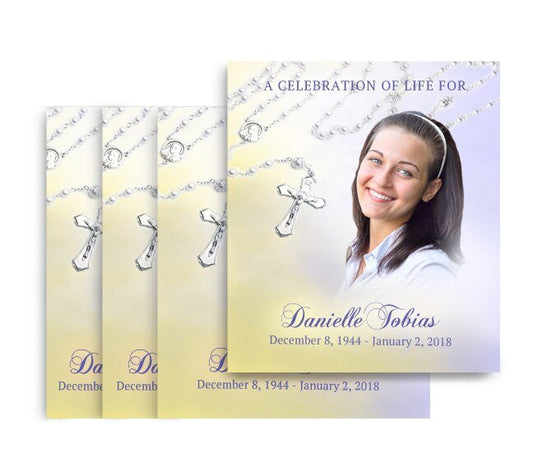 Beads Memorial Card Done For You Design & Print (Pack of 50) - The Funeral Program Site