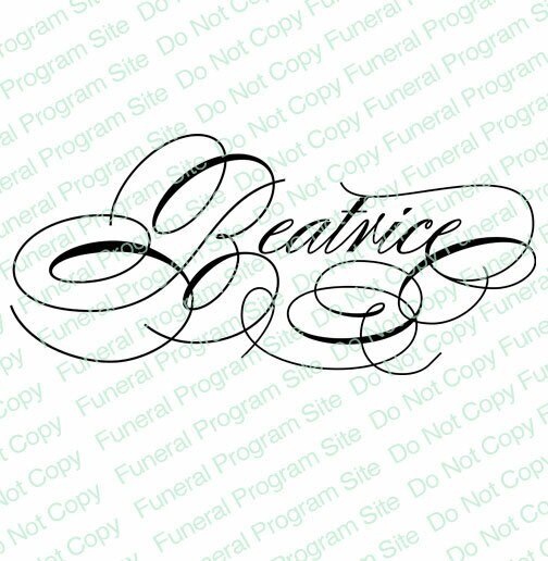 Beatrice Name Word Art - The Funeral Program Site
