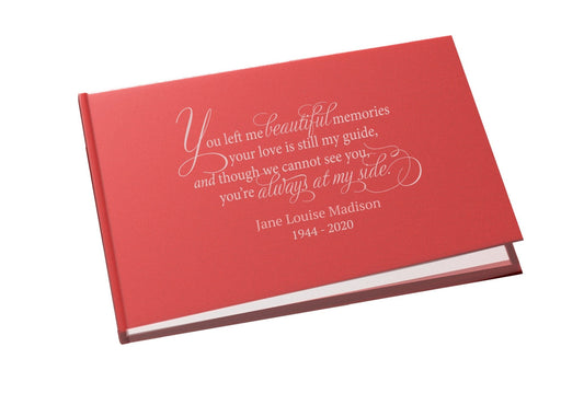 Beautiful Memories Landscape Linen Funeral Guest Book - The Funeral Program Site