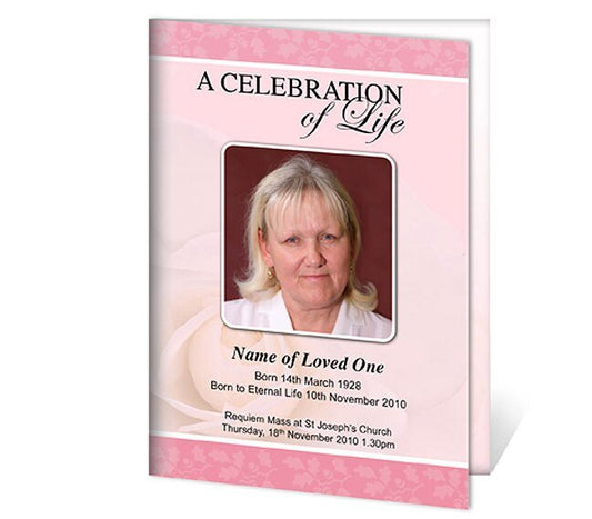Bella A4 Funeral Order of Service Template - The Funeral Program Site
