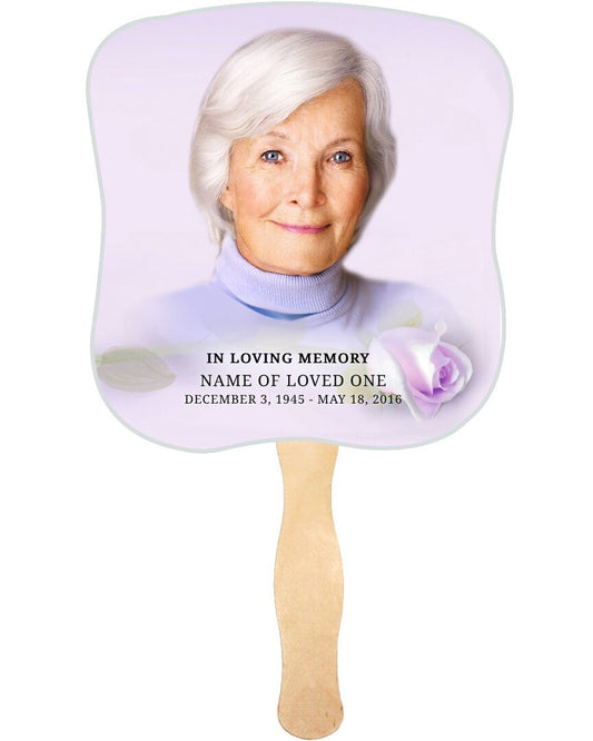 Beloved Cardstock Memorial Fan With Wooden Handle (Pack of 10) - The Funeral Program Site