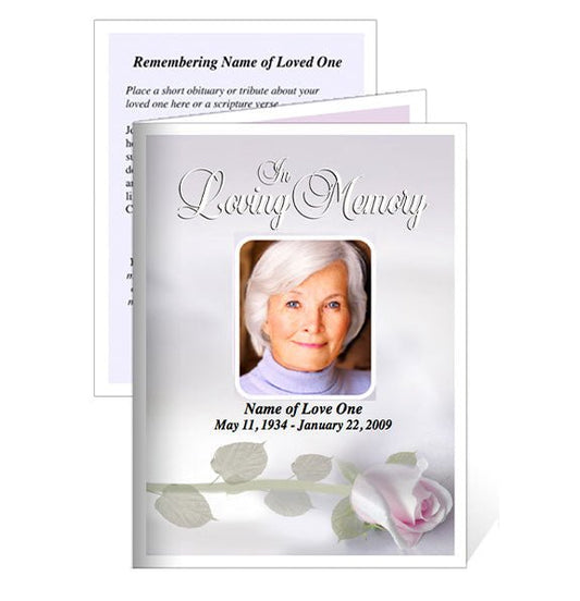 Beloved Small Memorial Card Template - The Funeral Program Site