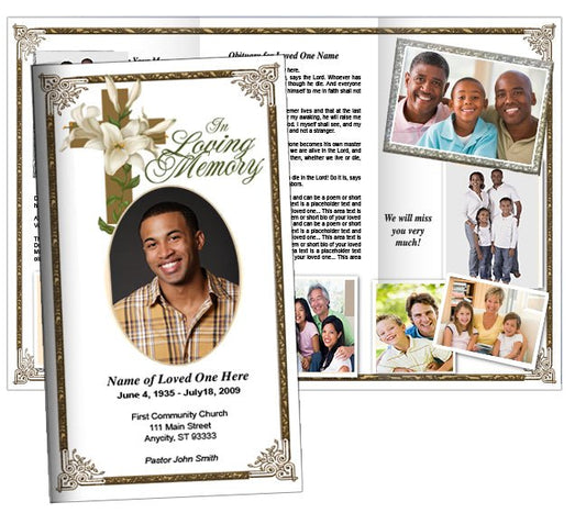 Bethany Trifold Funeral Brochure Template - The Funeral Program Site