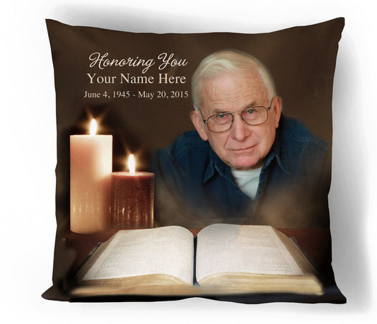 Bible In Loving Memory Memorial Pillow - The Funeral Program Site