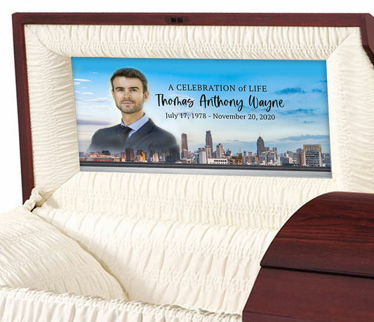 Big City Personalized Casket Panel Insert - The Funeral Program Site