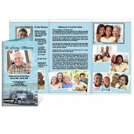 BigRig Tri Fold Funeral Brochure Template - The Funeral Program Site