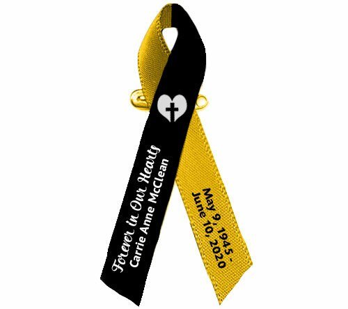 Black Gold Awareness Ribbon Platelet Donation - Pack of 10 - The Funeral Program Site