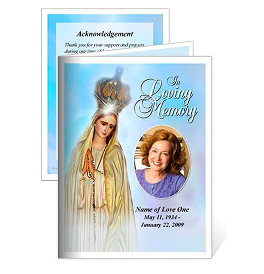 Blessed Small Memorial Card Template - The Funeral Program Site