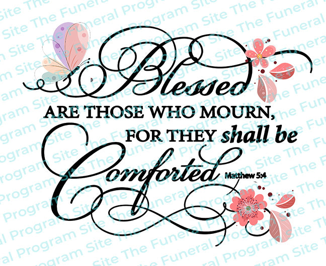 Blessed Are Those Who Mourn Bible Verse Word Art.