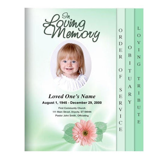 Blossom 8 - Sided Graduated Program Template - The Funeral Program Site