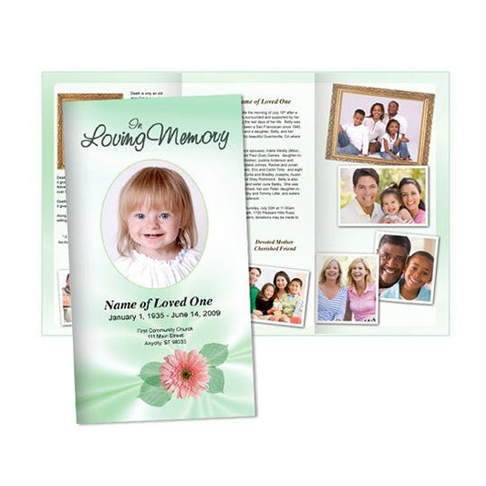 Blossom Trifold Funeral Brochure Template - The Funeral Program Site