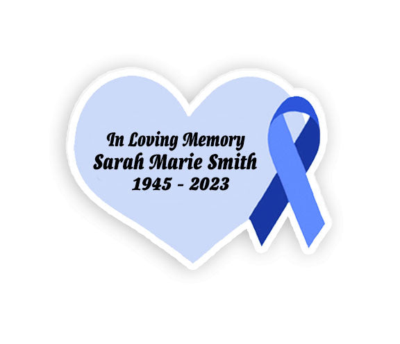 Blue Cancer Ribbon Heart Pin - Pack of 10