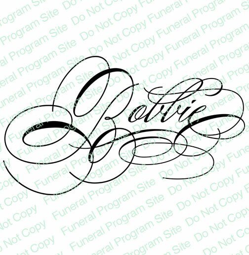Bobbie Name Word Art - The Funeral Program Site