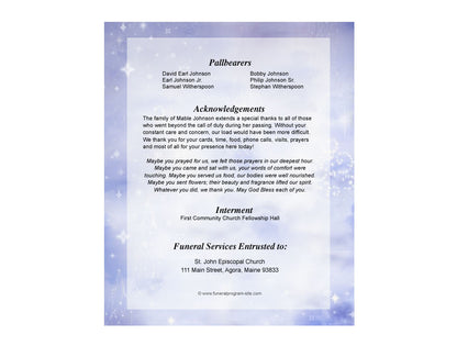 Pathway A4 Funeral Order of Service Template.