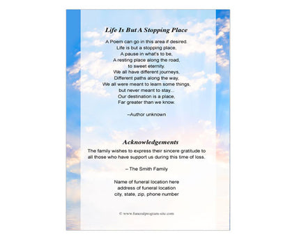 Peace A4 Funeral Order of Service Template.