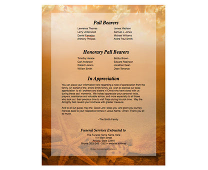 Footprints A4 Funeral Order of Service Template.