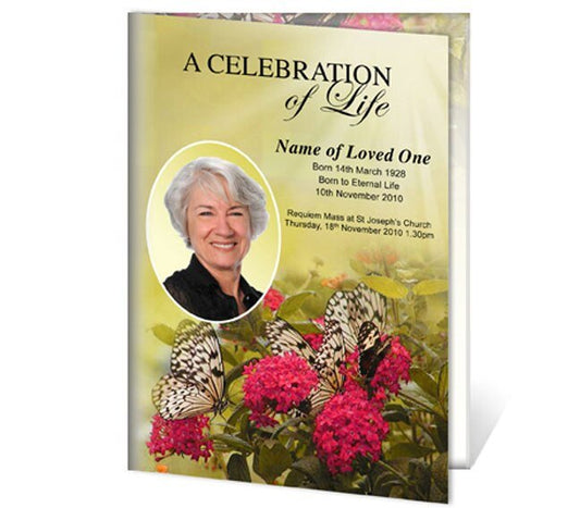 Bouquet A4 Funeral Order of Service Template - The Funeral Program Site