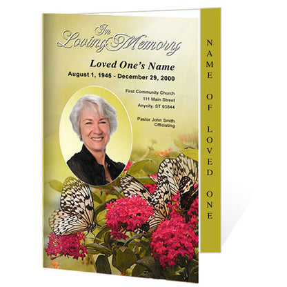 Bouquet 4-Sided Graduated Funeral Program Template.