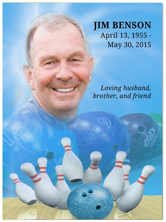 Bowling Funeral Poster Memorial Portrait - The Funeral Program Site