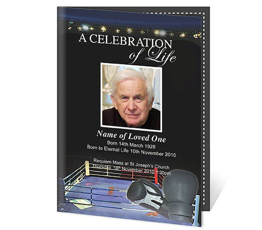 Boxing A4 Funeral Order of Service Template - The Funeral Program Site