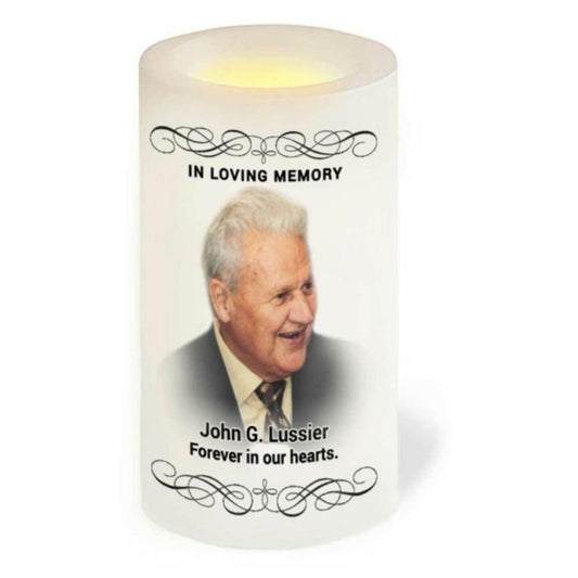 Brennan Personalized Flameless LED Memorial Candle - The Funeral Program Site