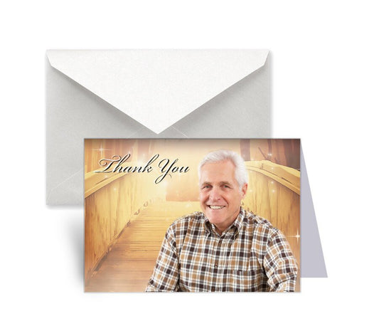 Bridge Crossing Funeral Thank You Card Design & Print (Pack of 50) - The Funeral Program Site