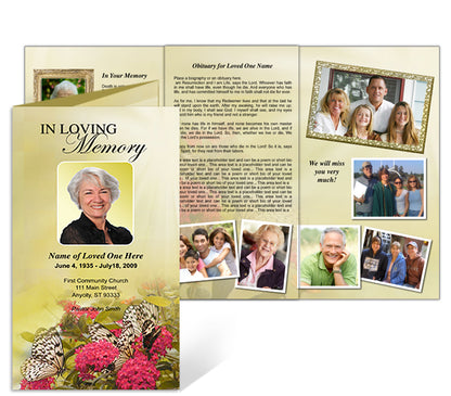 Bouquet Funeral Brochure Template.