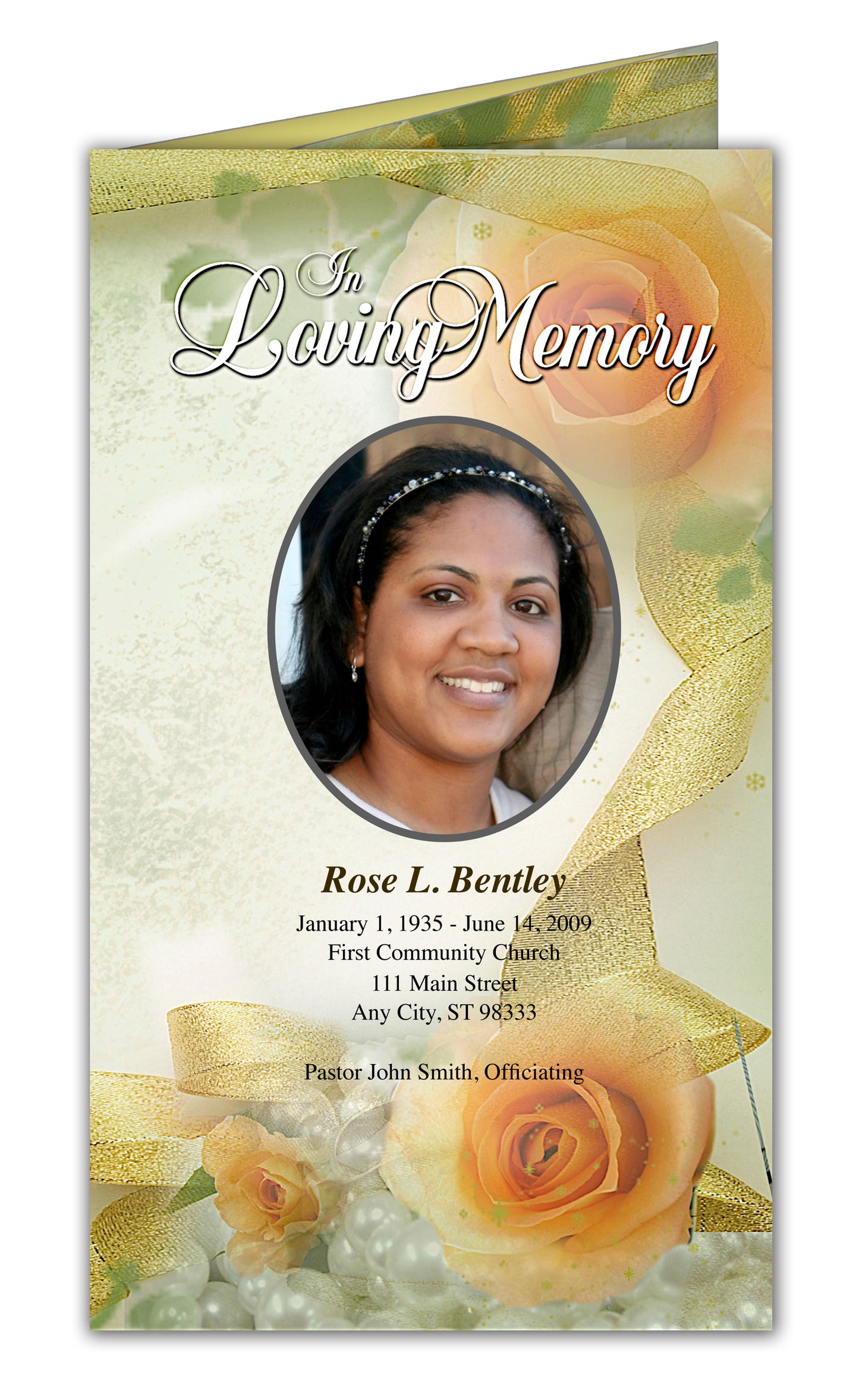 Rejoice TriFold Funeral Brochure Template.