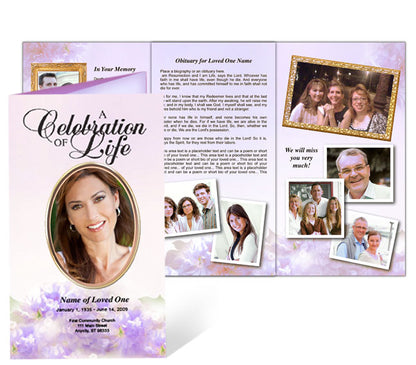 Garland TriFold Funeral Brochure Template