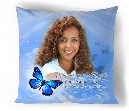 Butterfly In Loving Memory Memorial Pillow - The Funeral Program Site