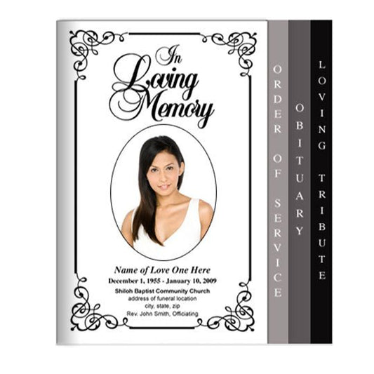 Cadence 8 - Sided Graduated Funeral Program Template - The Funeral Program Site