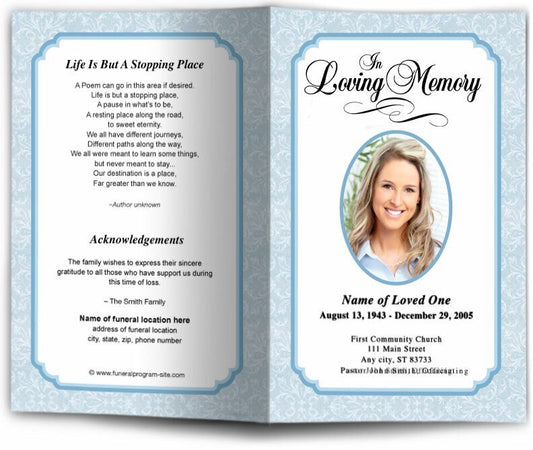 Cambria Funeral Program Template - The Funeral Program Site